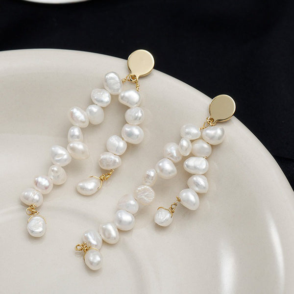 Aguja de plata 925 (rosa y blanca) perla barroca natural